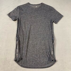 H&W brand women’s dark Gray Short Sleeve Maternity Shirt with two side zippers,M